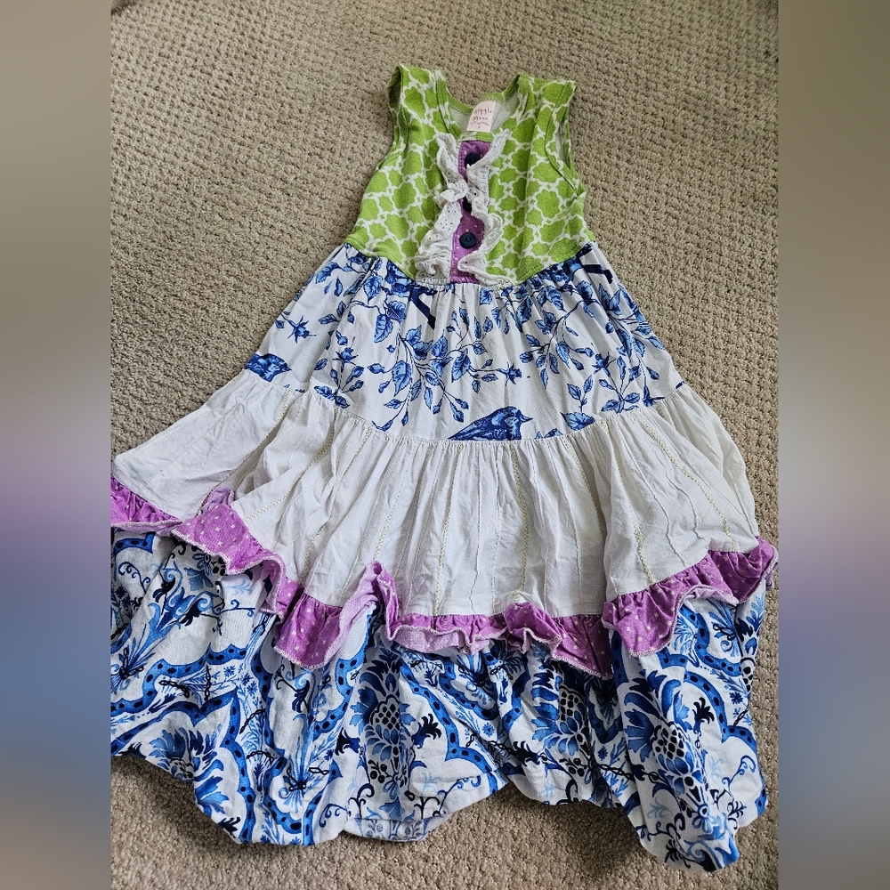 Giggle moon Tiered Dress sz 7